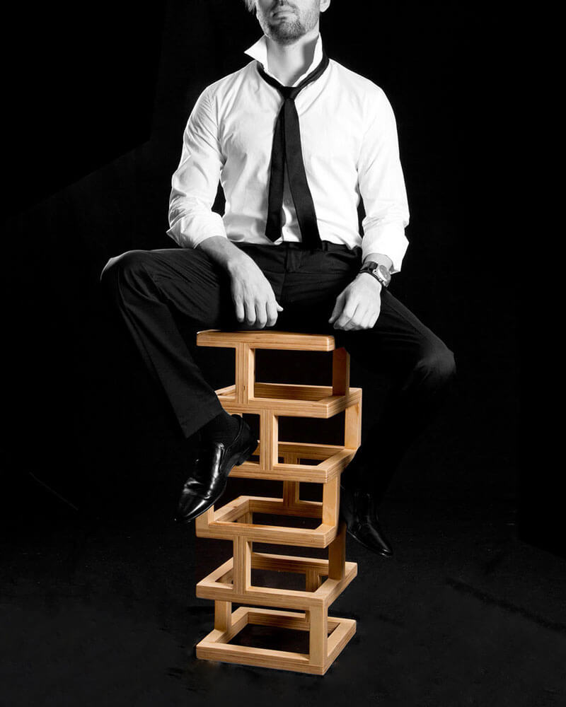 Wooden bar stool